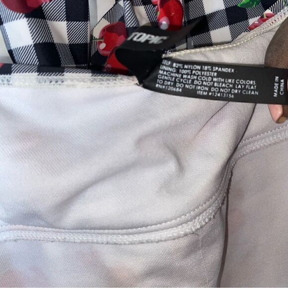 Hot Topic | Cherry Gingham Short Swimsuit | Size S/M - Picture 10 of 11